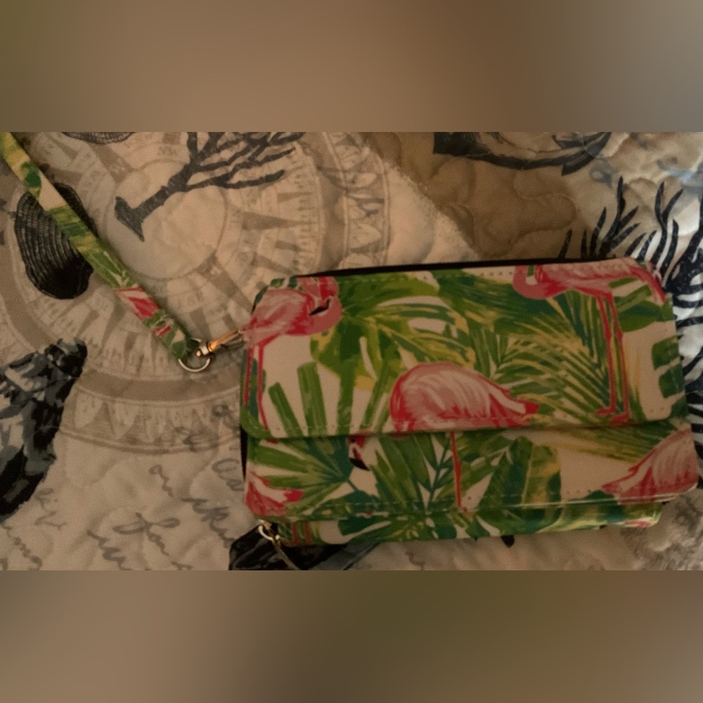 N. Gil Tropical Flamingo Crossbody Bag (NEW)